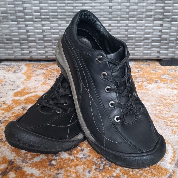 KEEN Presidio II Black Leather Sneaker Shoe - Picture 1 of 12